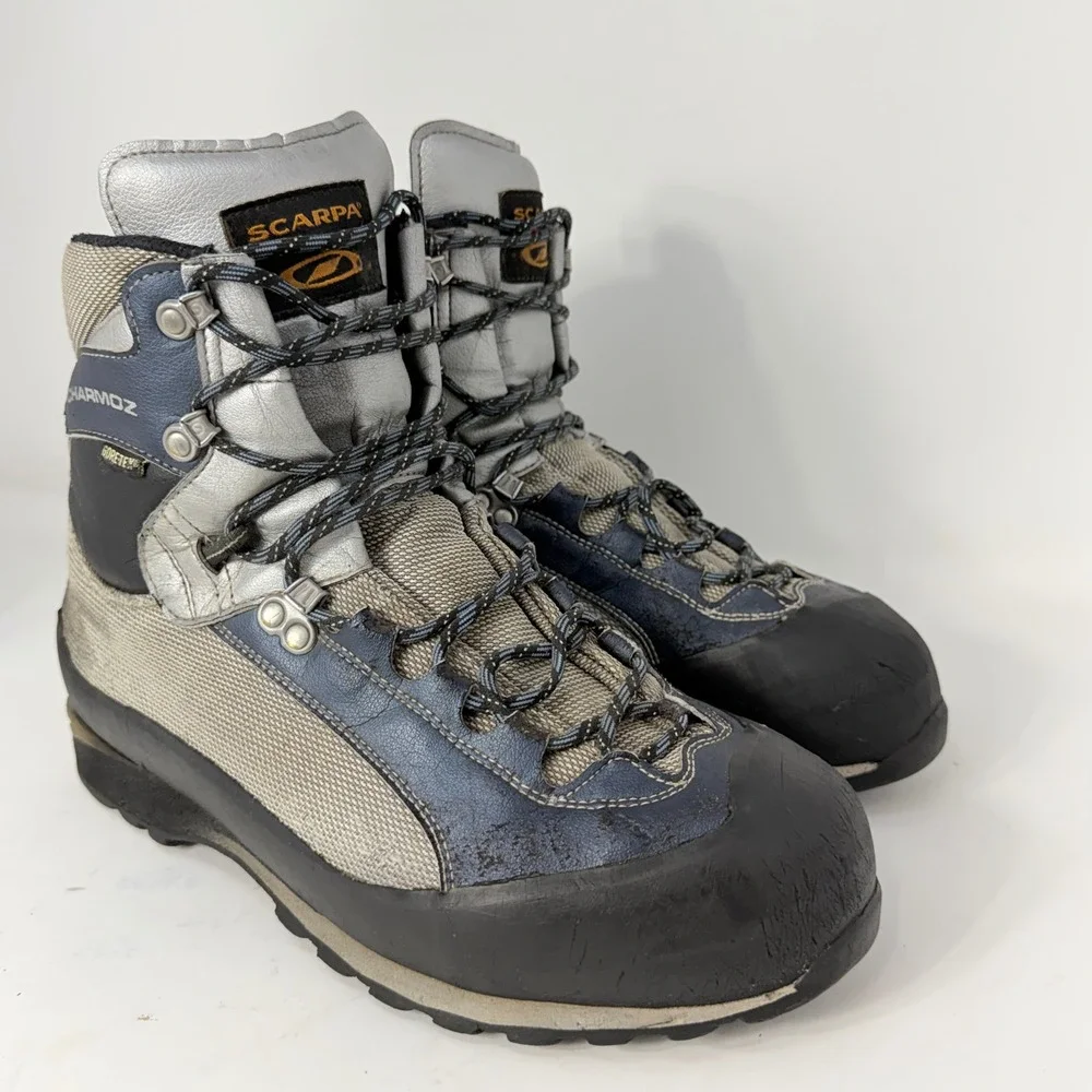 Scarpa Charmoz GTX Mountaineering Boots Mens EU 44 US 10.5 Blue Silver Italy